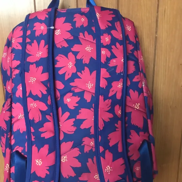 Floral Pink and Blue Backpack Verabradley - Image 2