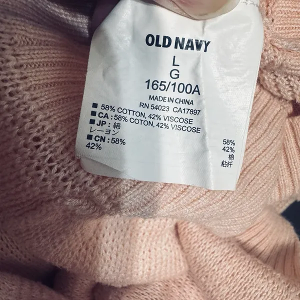 Old Navy Peach Button Cardigan textured boyfriend lightweight cotton blend‎ sz L - Image 6