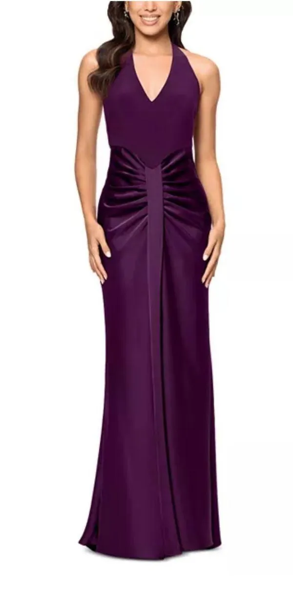 Aqua halter mixed media gown  - Image 3