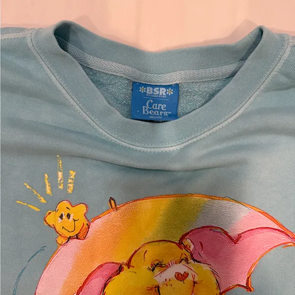 BSR by Sami Ryan Blue Sweatshirt with Care Bear and Cloud Design - Image 2