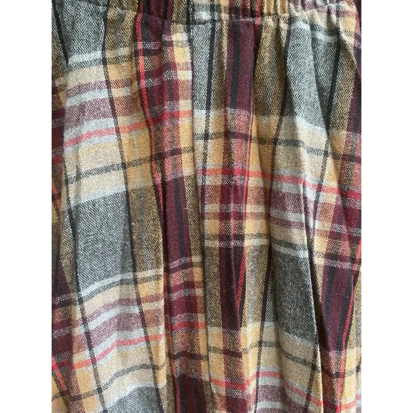 Source Unknown Vintage 60s 70s Wool Plaid Midi Skirt Pleated Preppy Fall Earth Tones Size 32 - Image 9