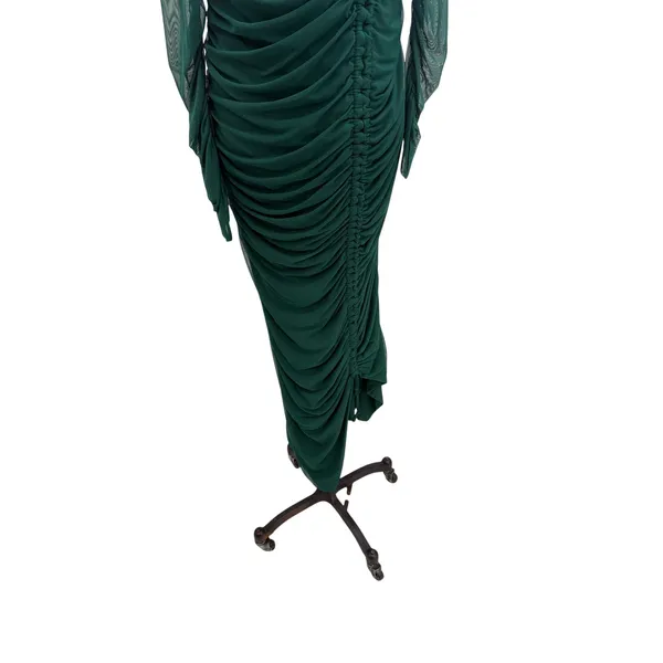 Club L London Sweet‎ Dreams Green Ruched Mesh Maternity Maxi Dress US 10 - Image 7