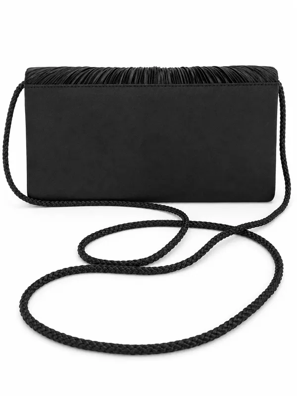 Black Pleated Knot Formal Bag - Image 2