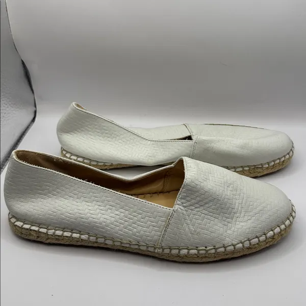 C. Wonder Margot White Embossed Leather Espadrille Flats Slip On Size 9 - Image 4