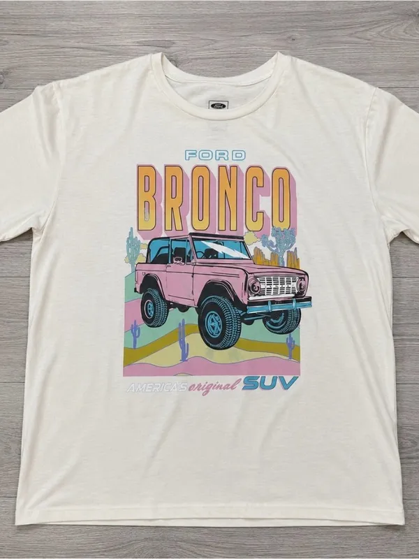 Ford Bronco Retro Graphic Tee Pastel Desert Americana Oversized Women’s XL - Image 2