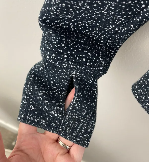 Night View Black White Polka Dot Athletic Workout Scuba Hoodie NEW - Image 7
