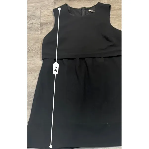 Little Black Dress SzXL Sophisticated Overlay A-Line Classic Minimalist Layered - Image 4