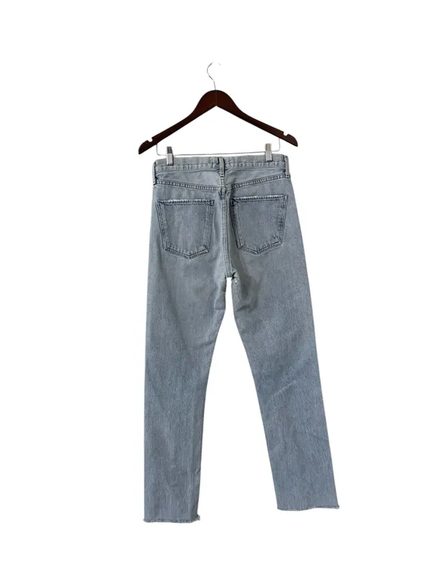 AGOLDE Cherie Straight High Rise Raw Hem Cotton Jeans - Image 10