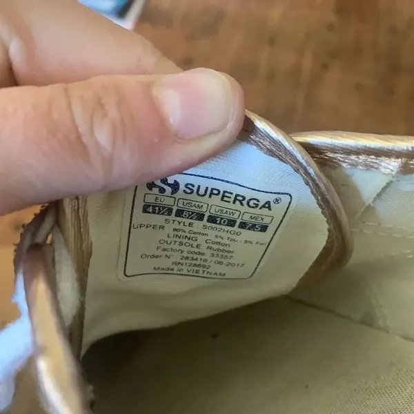 Superga rose gold lace up royalcore Princess Kate style US10 sneakers - Image 7