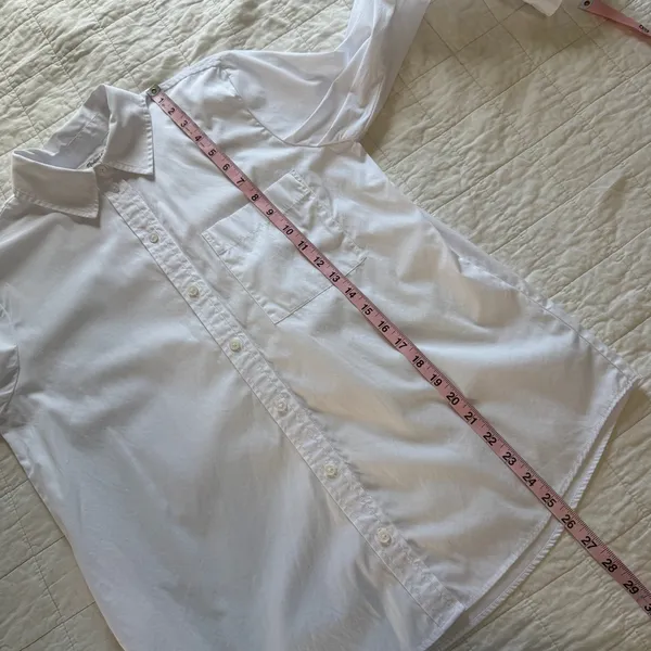 Madewell Relaxed Button Front Shirt Poplin Cotton White Small - Image 5