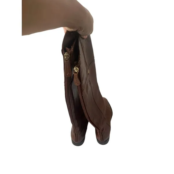 Tory Burch Juliet equestrian brown leather knee boots size 5m - Image 4