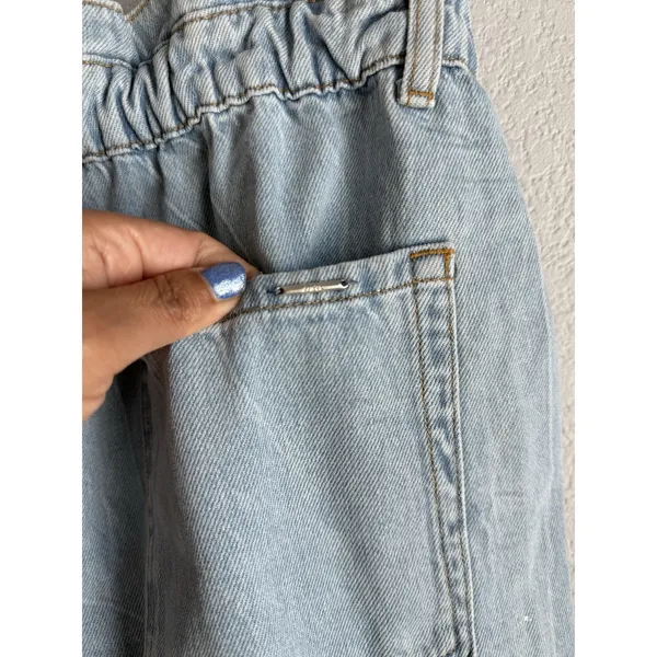 ZARA Women's Size 10 Ultra‎ High Waisted Paper Bag 90's Y2K Barrel Denim Jeans - Image 6