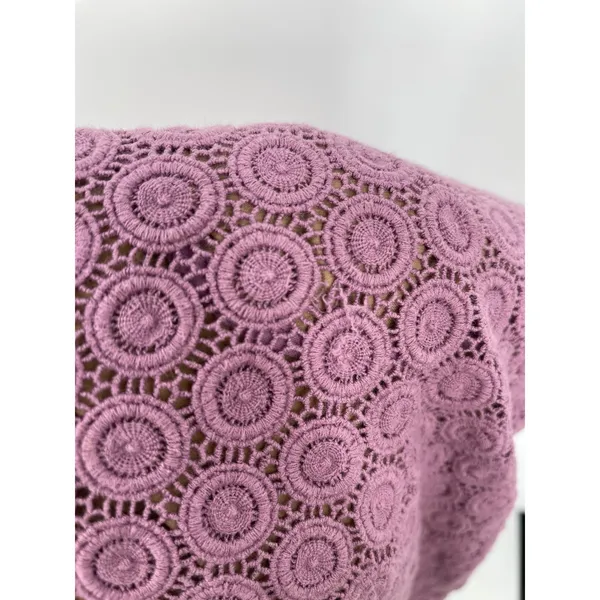 Maeve Anthropologie Lilac Lace Eyelet‎ Sheath Dress Women's Size 6 Sleeveless - Image 5