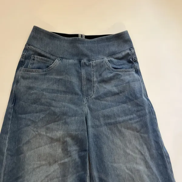 Halara Flex High Waisted Pockets Baggy Wide Leg Washed Casual Jeans XS Reg - Image 4