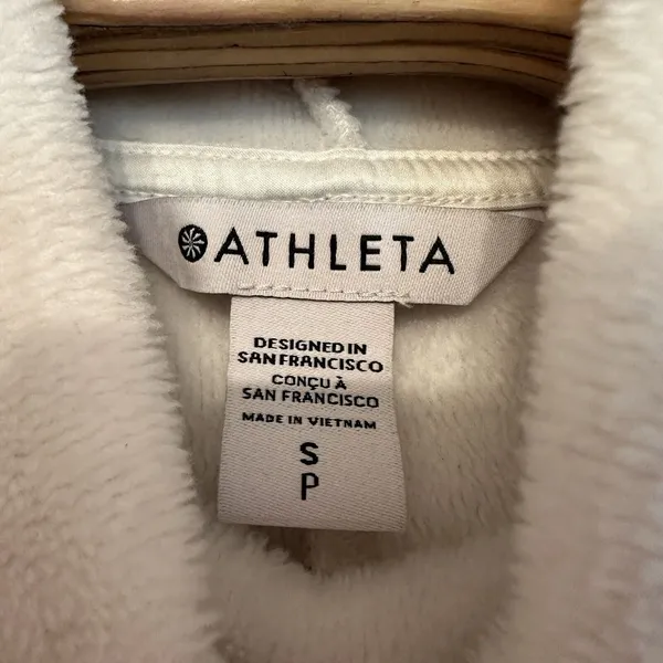 Athleta Cozy Karma Funnel Neck Sweatshirt Size Small White Ivory Tunic Pockets‎ - Image 4