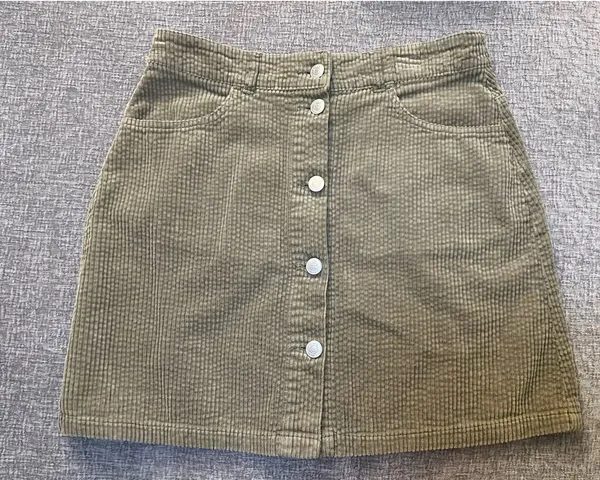 ZARA Corduroy Mini Skirt Button Front - Image 2