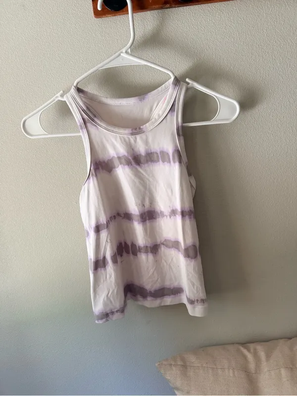 Lululemon Align Waist Length Racerback Tank Purple Tie-Dye Tank Size 2 - Image 4
