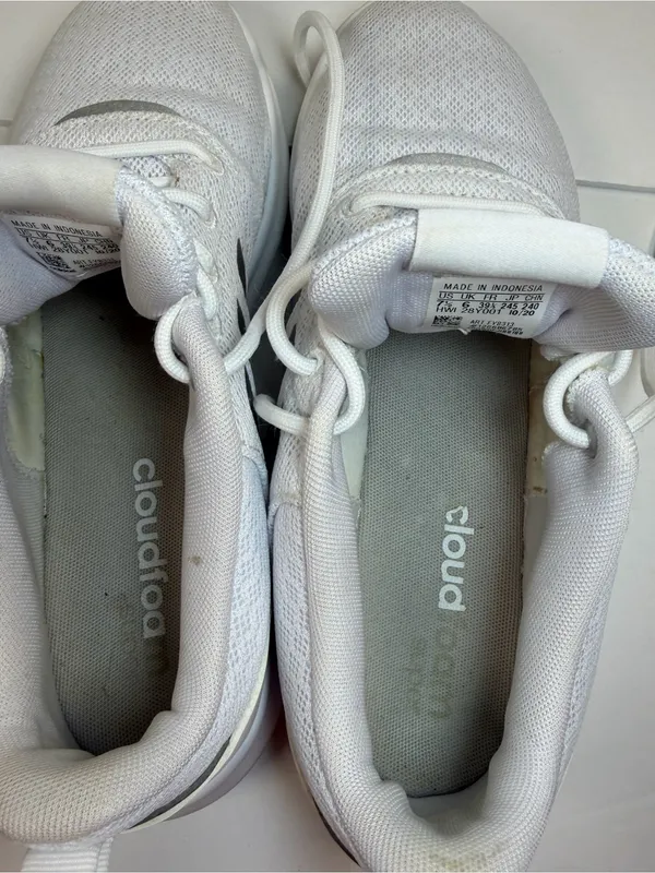 Adidas Cloudfoam Running Shoes Women 7.5 White Athletic Sneakers Comfort - Image 12