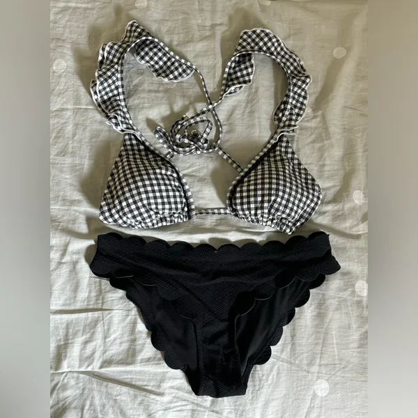 🛎️ Clearance Jessica Simpson Black&White Bikini Top(Medium) and Bottom(Small) - Image 2