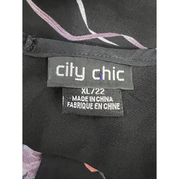 City Chic Black Floral Maxi Dress Size XL/22 Cold Shoulder Summer - Image 10