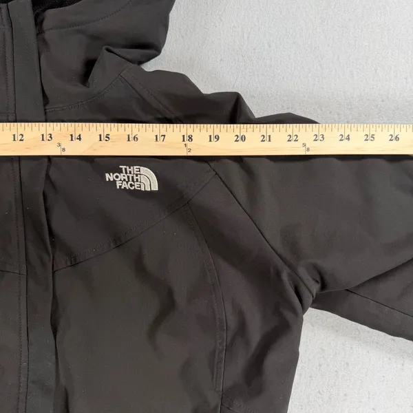Y2k The North Face Womens XL Black Softshell Fleece Lined Hooded Jacket - Image 4