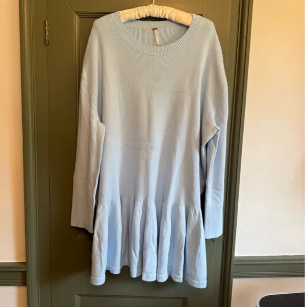 Free People Time On My Side Mini Dress in Ice Water sz XL EUC $148R - Image 8