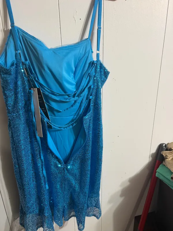 Blue Party Dress Size 6 - Image 2