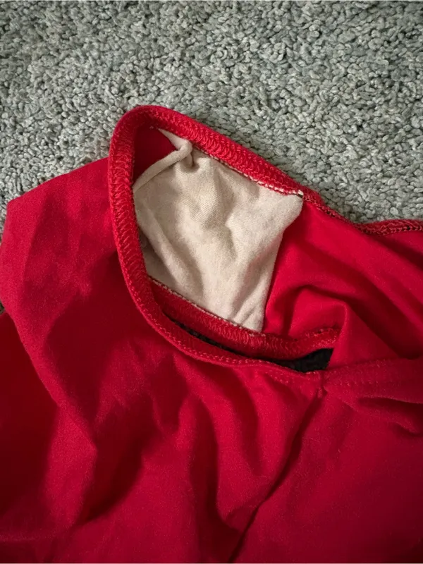 Balera Red Halter Ballet Leotard with cut outs on back Size XS - Image 5