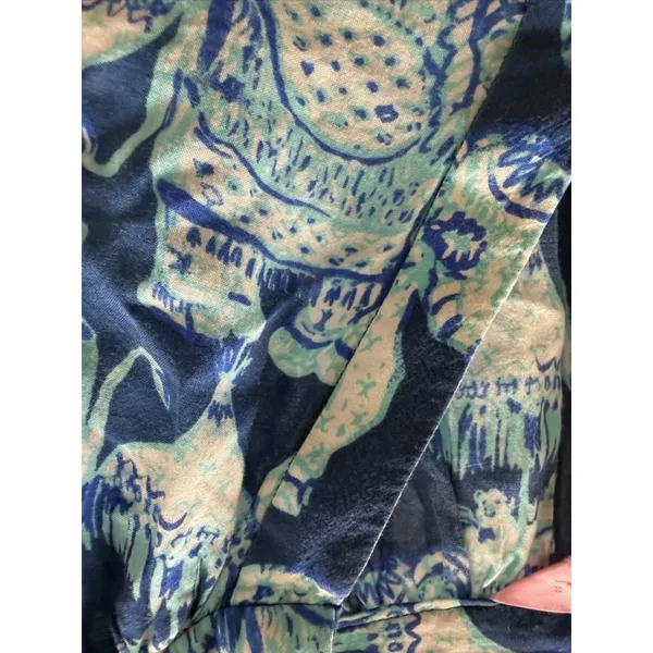 Lilly‎ Pulitzer Martinique Joy Ride Elephant Print Split Neck Rayon Blouse XXS - Image 6