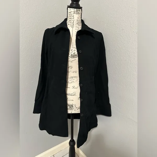 GAP Elegant Black Women's Coat COAT SIZE S in great condition 100% cotton cute 🥰 - Image 3