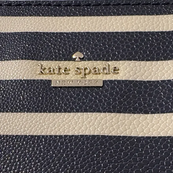 Kate Spade Cedar Street stripped Harmony tote bag in off shore blue and ivory - Image 3