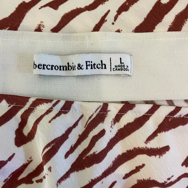 Abercrombie & Fitch Zebra Print Satin Midi Skirt - Image 6