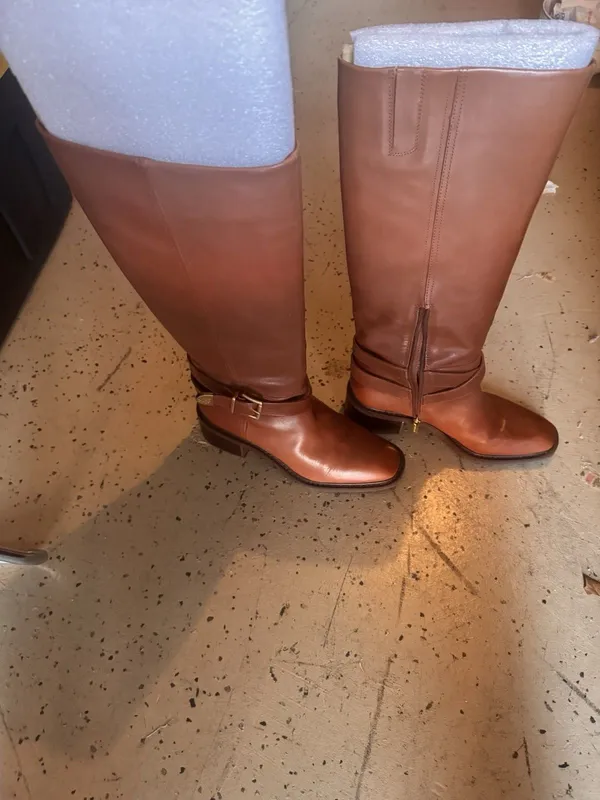 Vince Camuto Tan Riding Boots Leather Straps 10M - Image 8