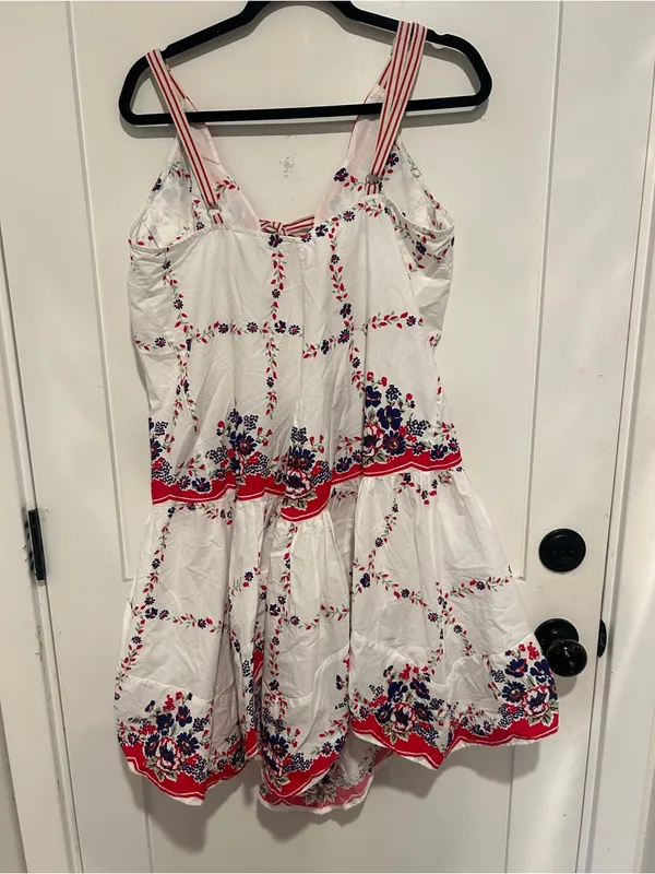 Anthropologie Celandine Plunge-Neck Drop-Waist Cotton Midi Dress size small - Image 7