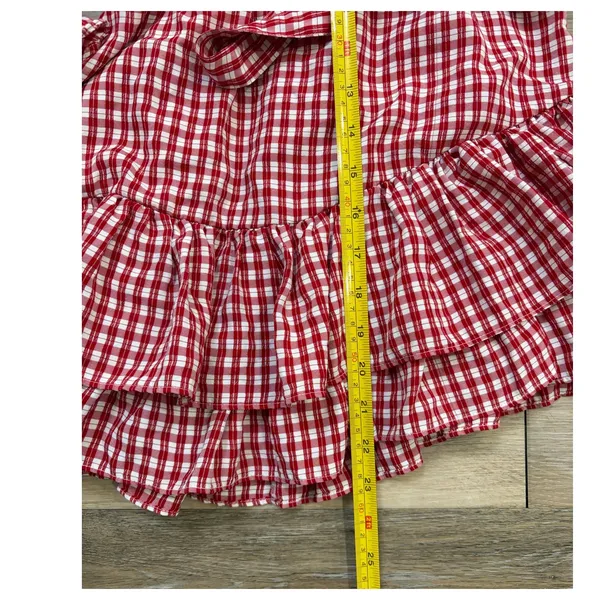 Maeve Anthropologie Bare Frill Mini Dress Red White 0P Petite - Image 6
