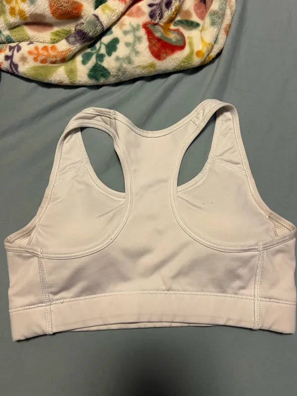 Nike White Sports Bra Dri-Fit - Image 3