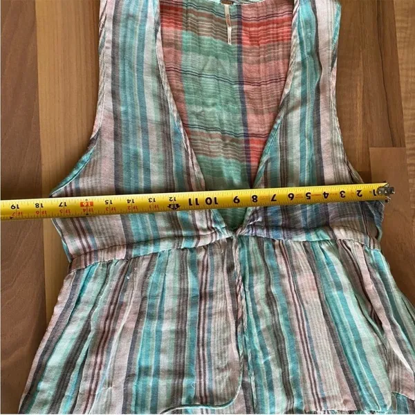 Free people Freebird‎ blue striped v neck sundress small - Image 7