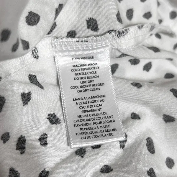 Beach Lunch Lounge Midi Tiered Babydoll Dress XS White Black Polka Dot‎ Cottage - Image 6