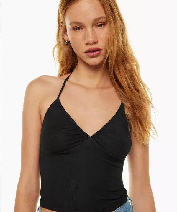 NWOT Aritzia Sunday best Polly halter crop tie tank top light blue plein air xs - Image 2