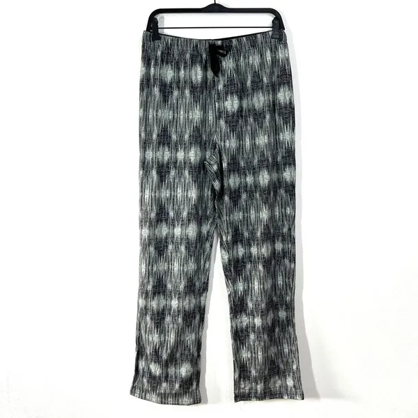 FRYE‎ Premium Sleepwear Mens Large Flannel Print Notched Set Gray Cotton Blend - Image 4