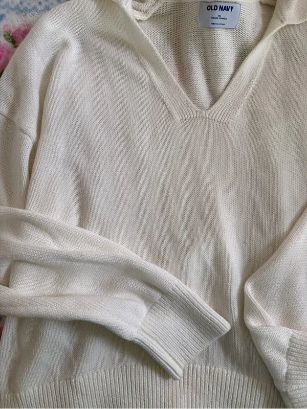 Old Navy Cream Cowl-Neck Pullover Sweater - Image 2