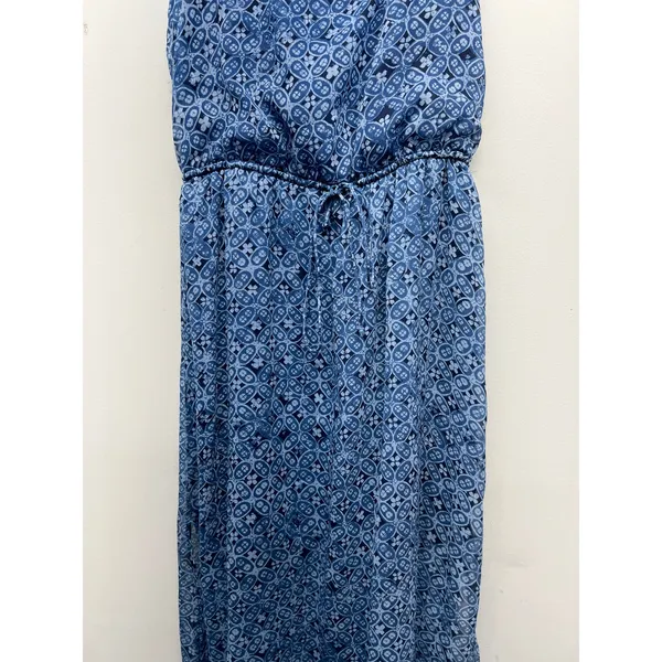 Abercrombie & Fitch Blue Maxi Sheer Dress Womens S Party Beachy Boho Vacation - Image 4