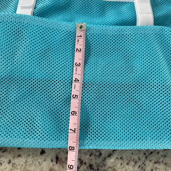 SRISE Mesh Beach Tote Bag Unisex Large Turquoise Blue Summer Vacation Pockets‎ - Image 8
