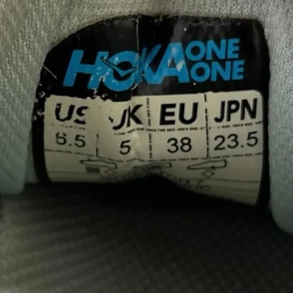 Hoka One One Clifton 7 Womens Mint/Yellow Lace Up Running Sneakers Shoes Sz 6.5 - Image 5