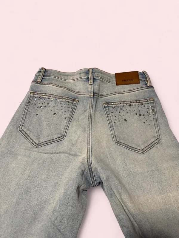 Hidden Jeans Light Blue Wide-Leg Jeans with Stud Accent - Image 4