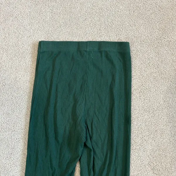 Aerie Flare Ribbed Green Leggings Sports Yoga Workout Exercise Size XS - Image 4