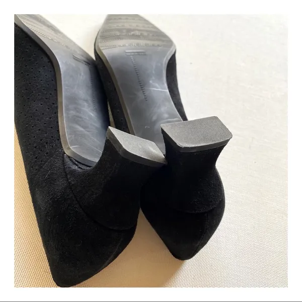 COPY - Stuart Weitzman Perforated Suede Kitten Heels - Image 7
