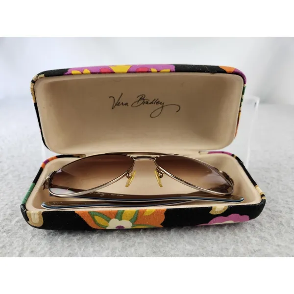 Vera‎ Bradley Aviator Sunglasses Marlene Floral Flowers Pink Rose Temples Case - Image 2