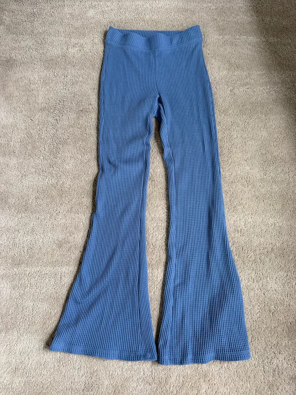 Aerie Blue Ribbed Flare Pants – Size Small - Image 2