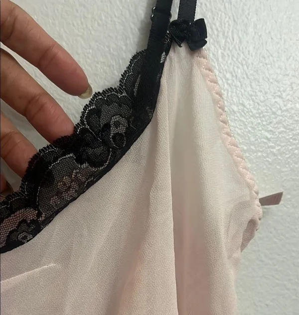 Victorias Secret Chic Pink Lace Trim Lingerie babydoll Y2K - Image 3